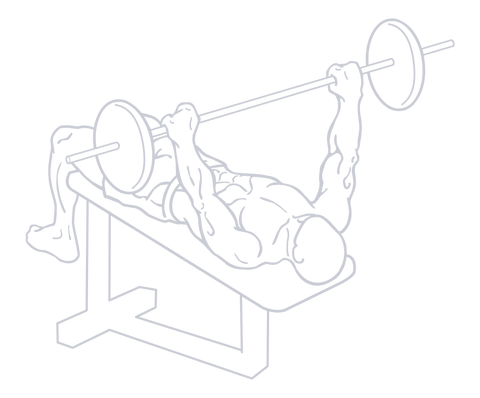 Barbell Decline Bench Press, position 2 of 2