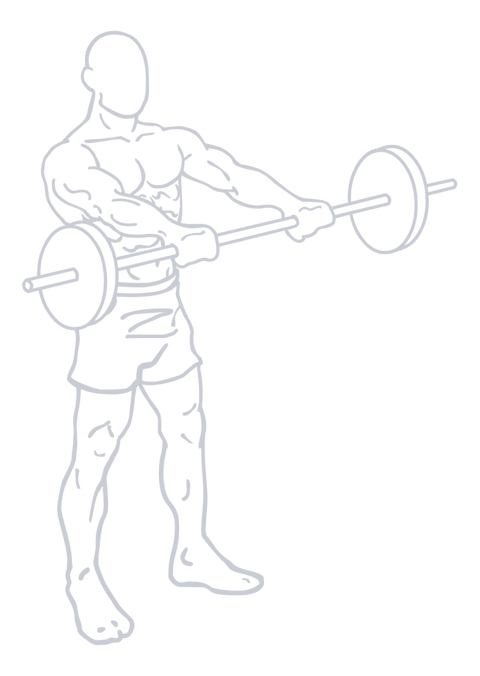 Barbell Front Raise, position 1 of 2