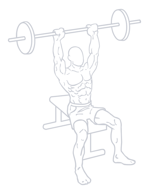 Barbell Seated Overhead Press, position 2 of 2