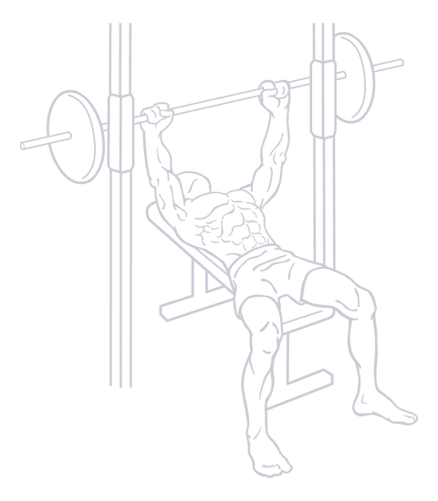 Smith Machine Bench Press, position 1 of 2