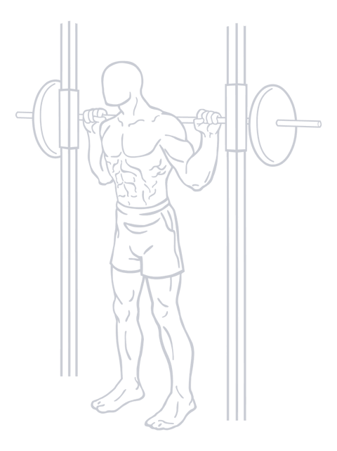 Smith Machine Squat, position 1 of 2