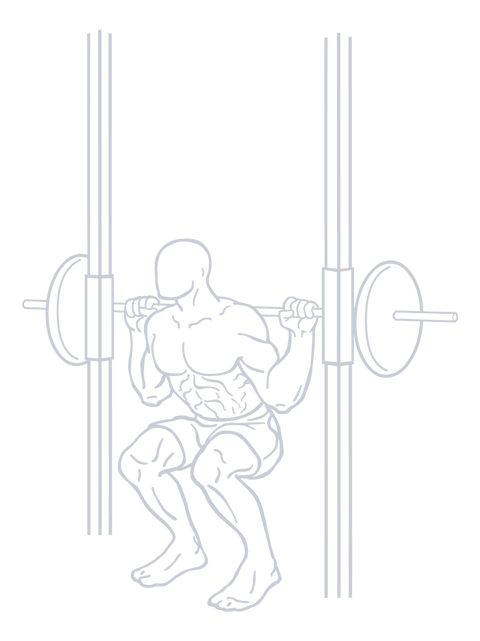 Smith Machine Squat, position 2 of 2