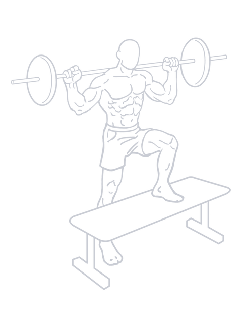 Barbell Step Up, position 2 of 3