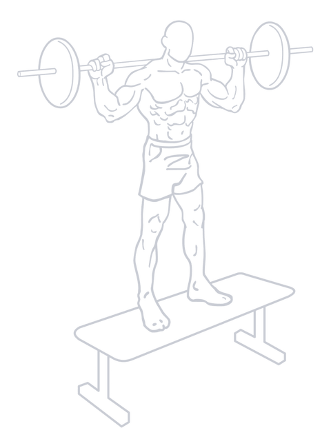 Barbell Step Up, position 3 of 3