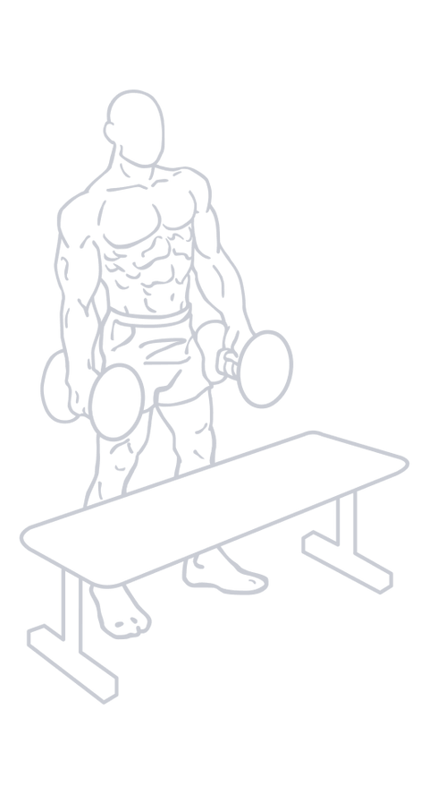 Dumbbell Step Up, position 1 of 3
