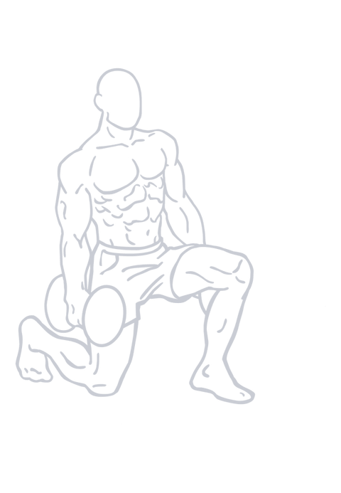 Dumbbell Walking Lunge, position 2 of 4